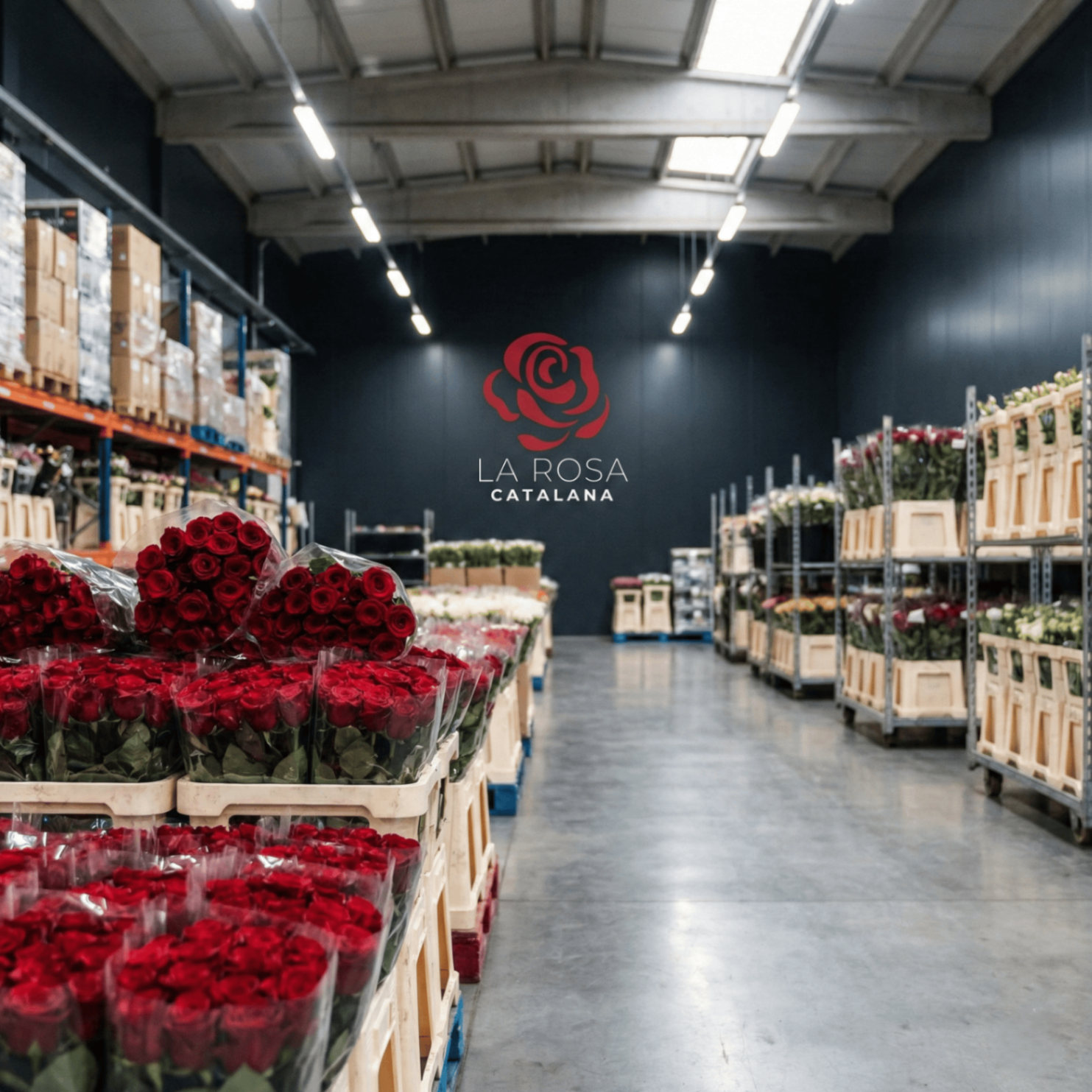 Passadís amb paret de marca